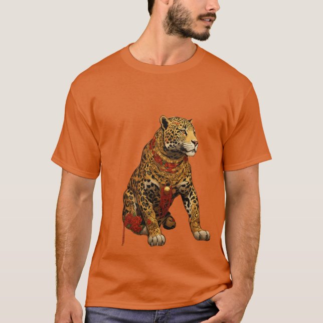 Leopard print on designer t-shirt (Front)