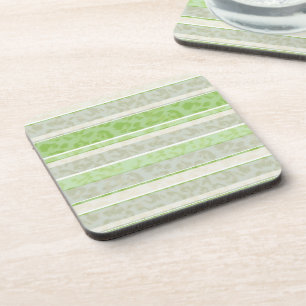 Leopard print on striped background. coaster