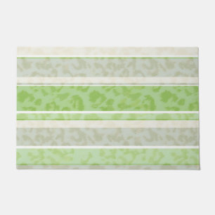 Leopard print on striped background. doormat