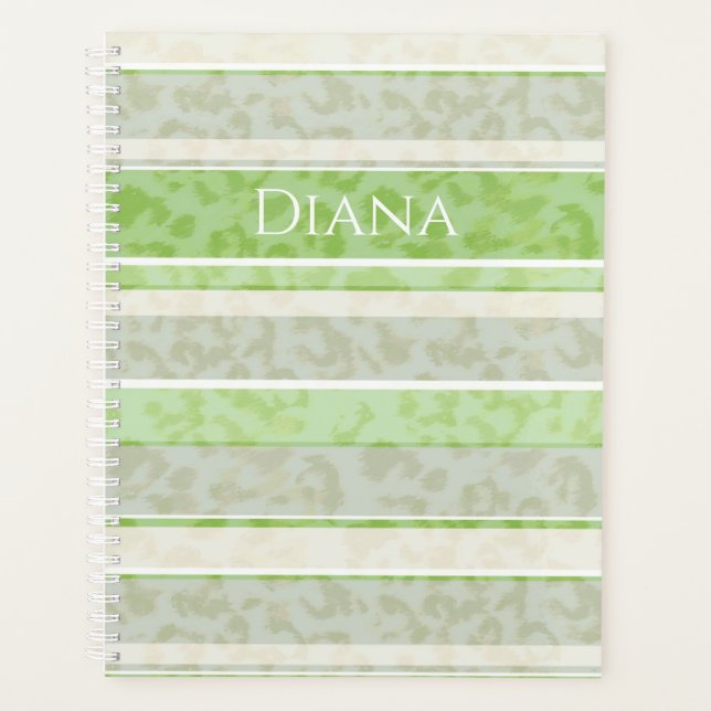 Leopard print on striped background. planner (Front)