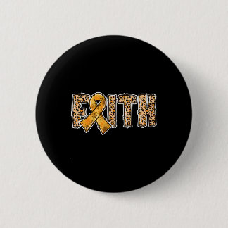 Leopard Print Orange Ribbon Faith Crps Awareness  6 Cm Round Badge