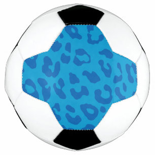 Leopard Print Pale Blues Soccer Ball