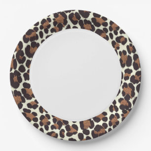 Leopard Print Paper Plates - Custom