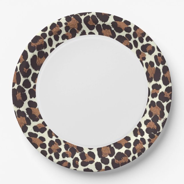 Leopard Print Paper Plates - Custom  (Front)