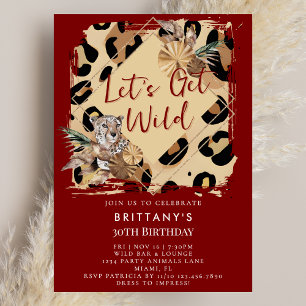 Leopard Print Party Animal Wild Jungle Birthday Invitation