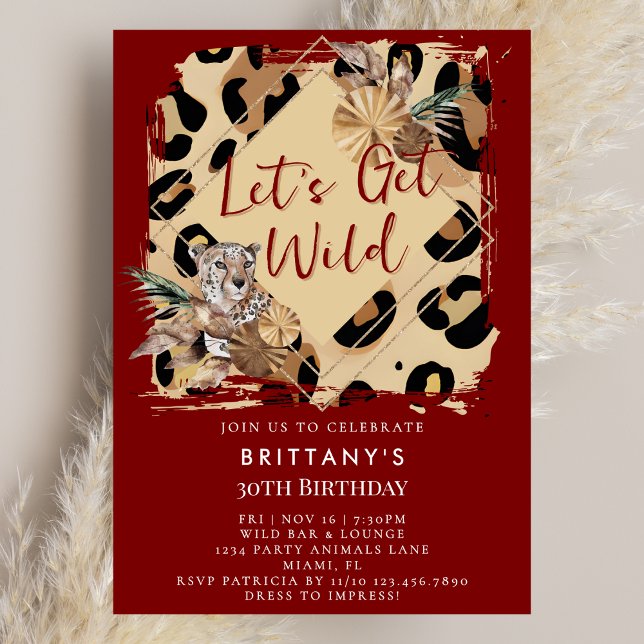Leopard Print Party Animal Wild Jungle Birthday Invitation (Creator Uploaded)