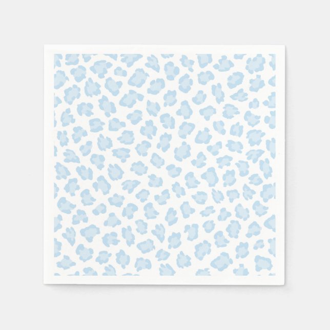 Leopard Print Pastel Blue Sweet Boy Animal Lover  Napkin (Front)