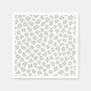 Leopard Print Pastel Grey Sweet Baby Shower Fun Napkin