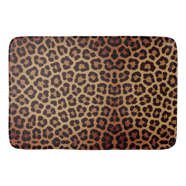 Leopard Print Pattern Bath Mat (Front)