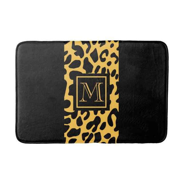Leopard Print Pattern Bath Mat (Front)
