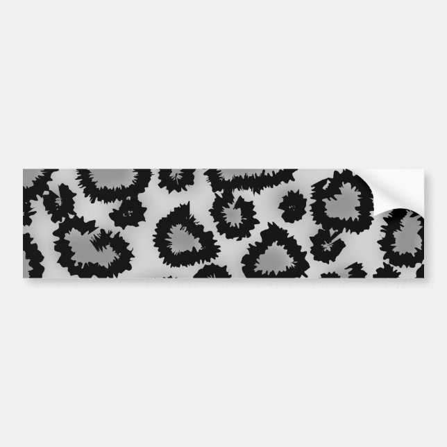 Leopard Print Pattern, Black and Grey. Bumper Sticker (Front)