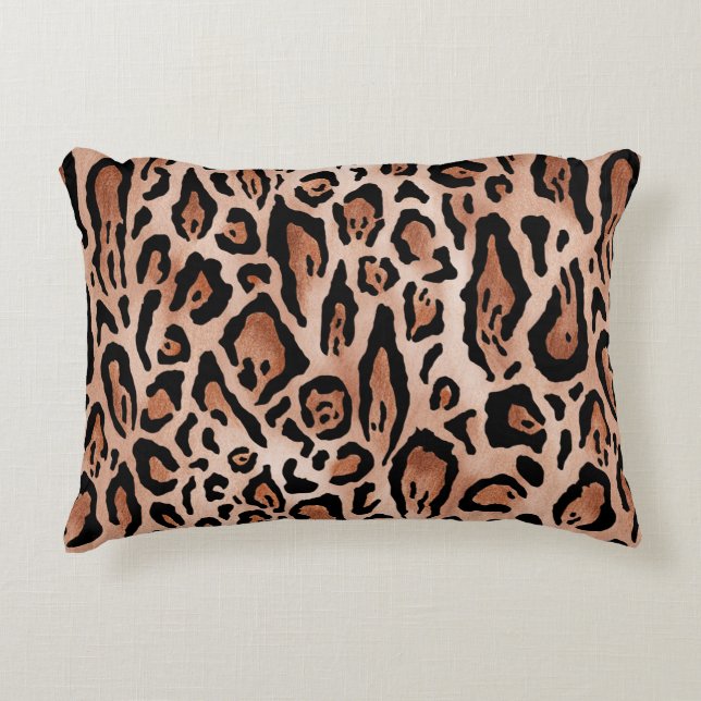 Leopard print pattern decorative cushion (Front)