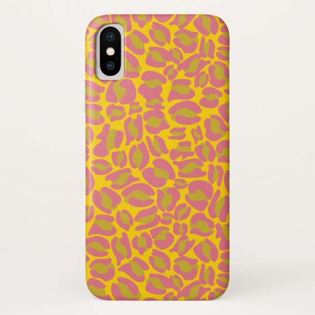 Leopard Print Pattern Jungle yellow pink Case-Mate iPhone Case (Back)