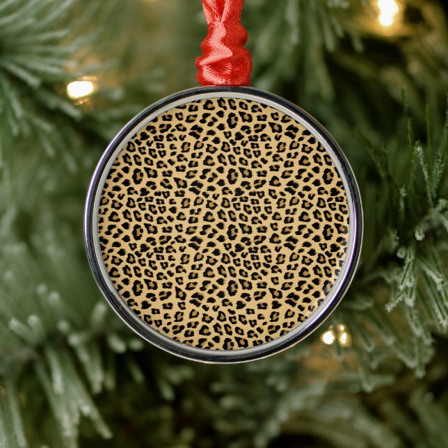 Leopard Print Pattern Metal Tree Decoration (Tree)