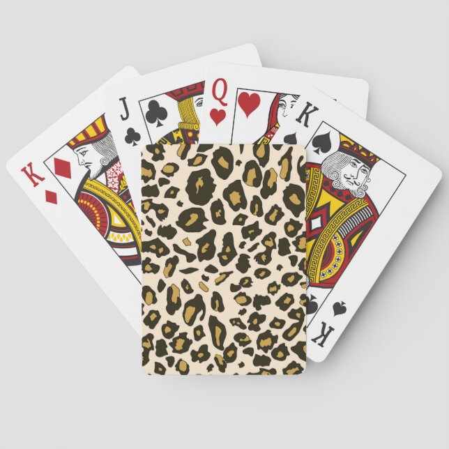 Leopard print pattern playing cards (Back)