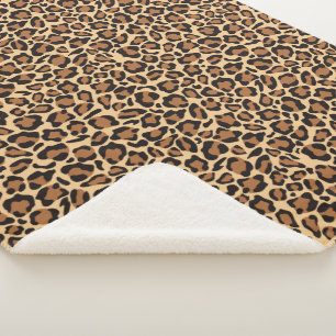Leopard Print Pattern Sherpa Blanket