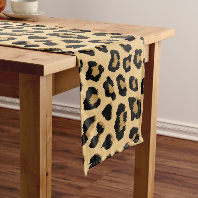 Leopard Print Pattern Short Table Runner (In Situ)