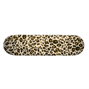 Leopard print pattern skateboard