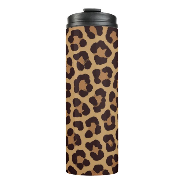 Leopard Print Pattern Thermal Tumbler (Front)