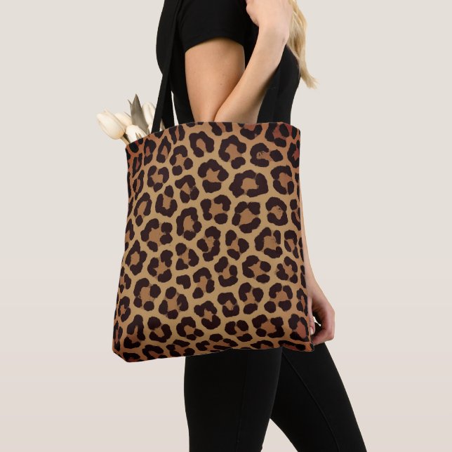 Leopard Print Pattern Tote Bag (Close Up)