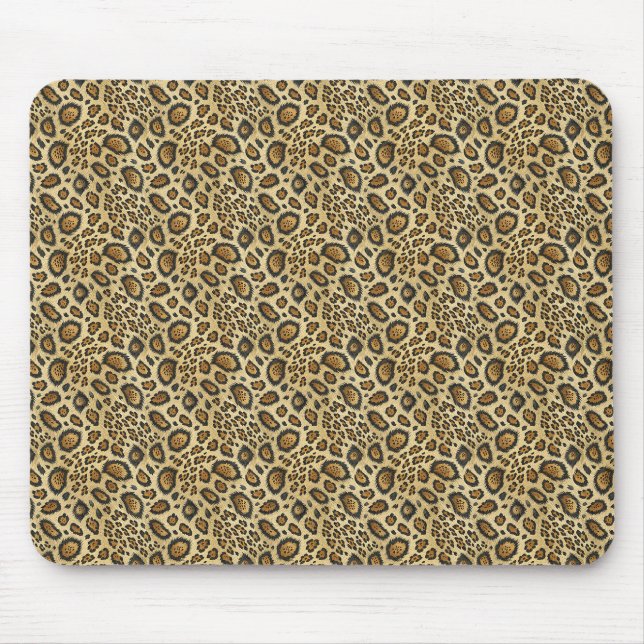 Leopard Print Pattern – Wild Animal Skin Design Mouse Pad (Front)