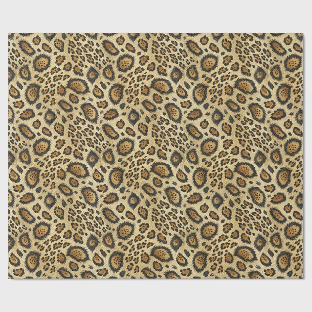 Leopard Print Pattern – Wild Animal Skin Design Wrapping Paper (Flat)