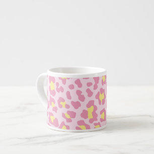 Leopard Print Pink and Yellow Espresso Cup