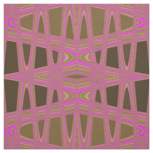 Leopard Print Pink Brown Zigzag Diamond Pattern Fabric