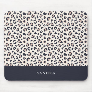 Leopard print pink  mouse pad