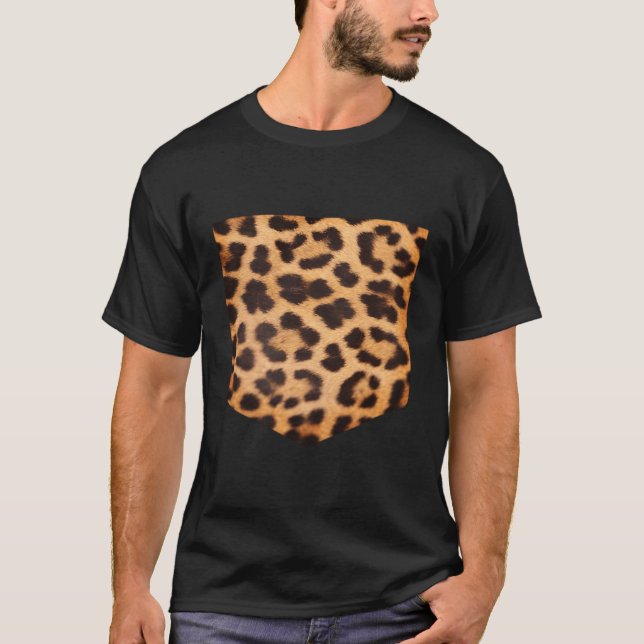 Leopard Print Pocket Fall For T-Shirt (Front)