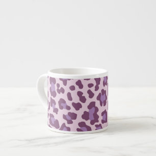Leopard Print Purple and Lavender Espresso Cup