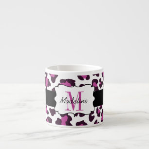 Leopard Print Purple Black White Espresso Mug