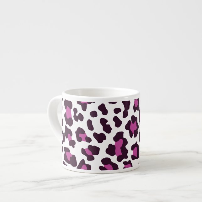 Leopard Print Purple Espresso Cup (Front Left)
