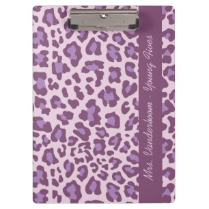 Leopard Print Purple Lavender Custom Clipboard