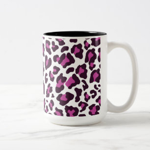 Leopard Print Purple Two-Tone Coffee Mug