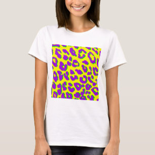 Leopard Print Purple Yellow Green T-Shirt