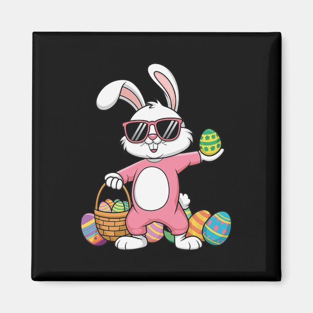 Leopard Print Rabbit Bunny Blowing Bubble Gum East Magnet (Front)