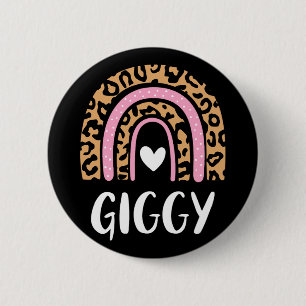 Leopard Print Rainbow Cute Mothers Day Funny Giggy 6 Cm Round Badge