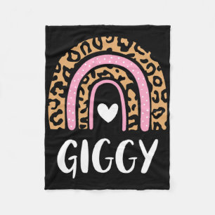Leopard Print Rainbow Cute Mothers Day Funny Giggy Fleece Blanket