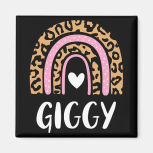 Leopard Print Rainbow Cute Mothers Day Funny Giggy Magnet