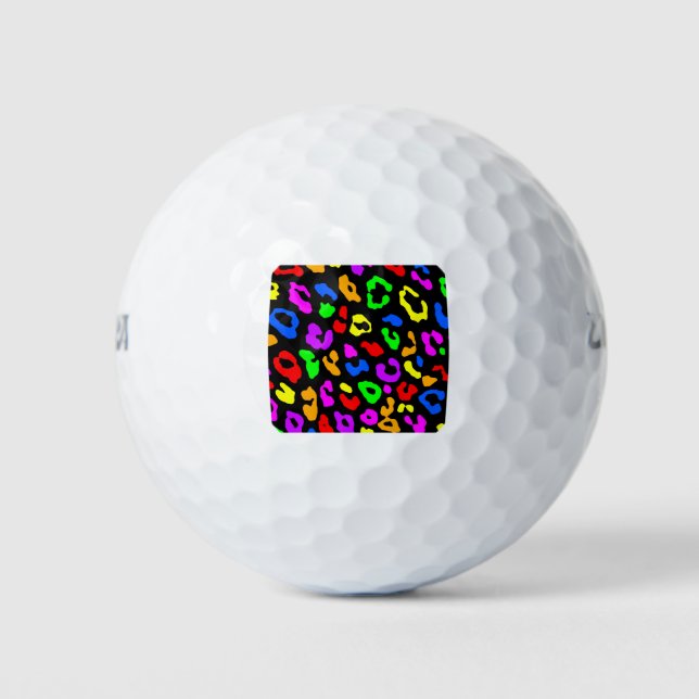 Leopard Print Rainbow Golf Balls (Front)