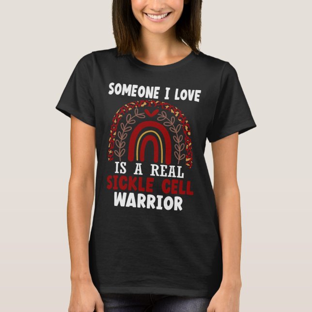 Leopard Print Rainbow Sickle Cell Warrior Awarenes T-Shirt (Front)