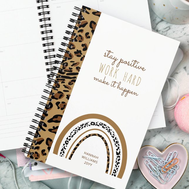 Leopard Print Rainbow Stay Positive Quote 2022 Planner (Creator Uploaded)