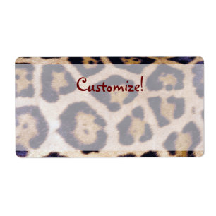 Leopard Print Real Fur Cat Pattern Label