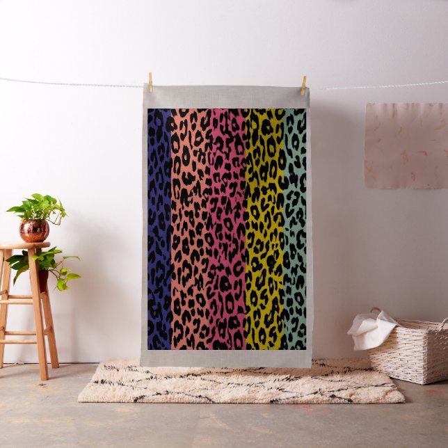 Leopard print retro colour seamless stripes #2 fabric (In Situ)