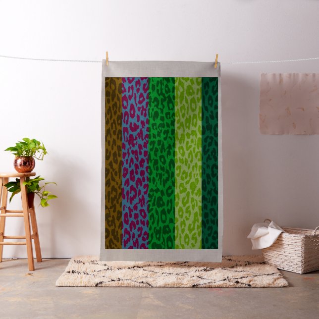 Leopard print retro colour seamless stripes #5 fabric (In Situ)