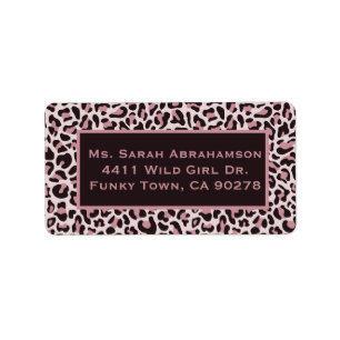 Leopard Print Rose Gold Return Address Label