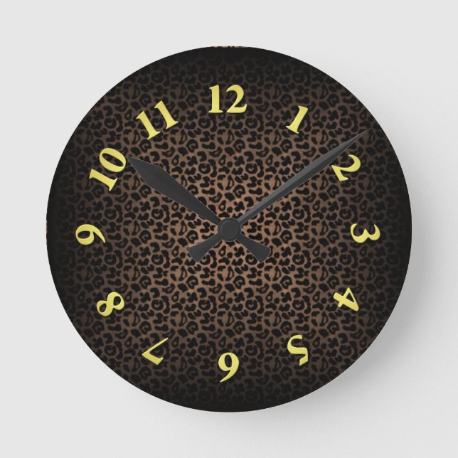 Leopard Print Round Clock (Front)