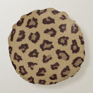 Leopard Print Round Cushion