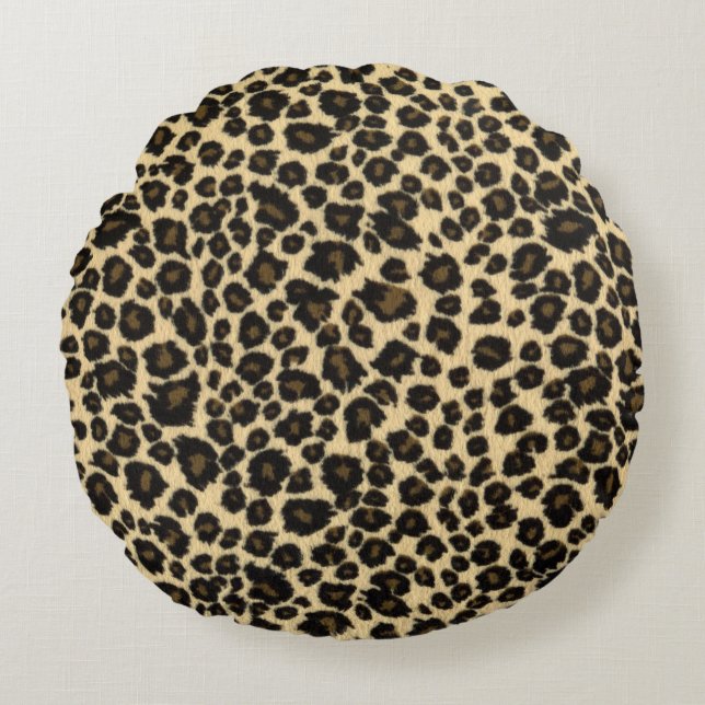 Leopard Print Round Cushion (Front)
